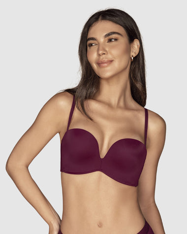 Brasier strapless Antigravedad de realce alto sin arco#color_430-vino