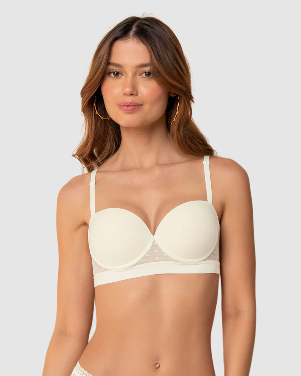 Brasier balconet con realce medio y espalda en tul