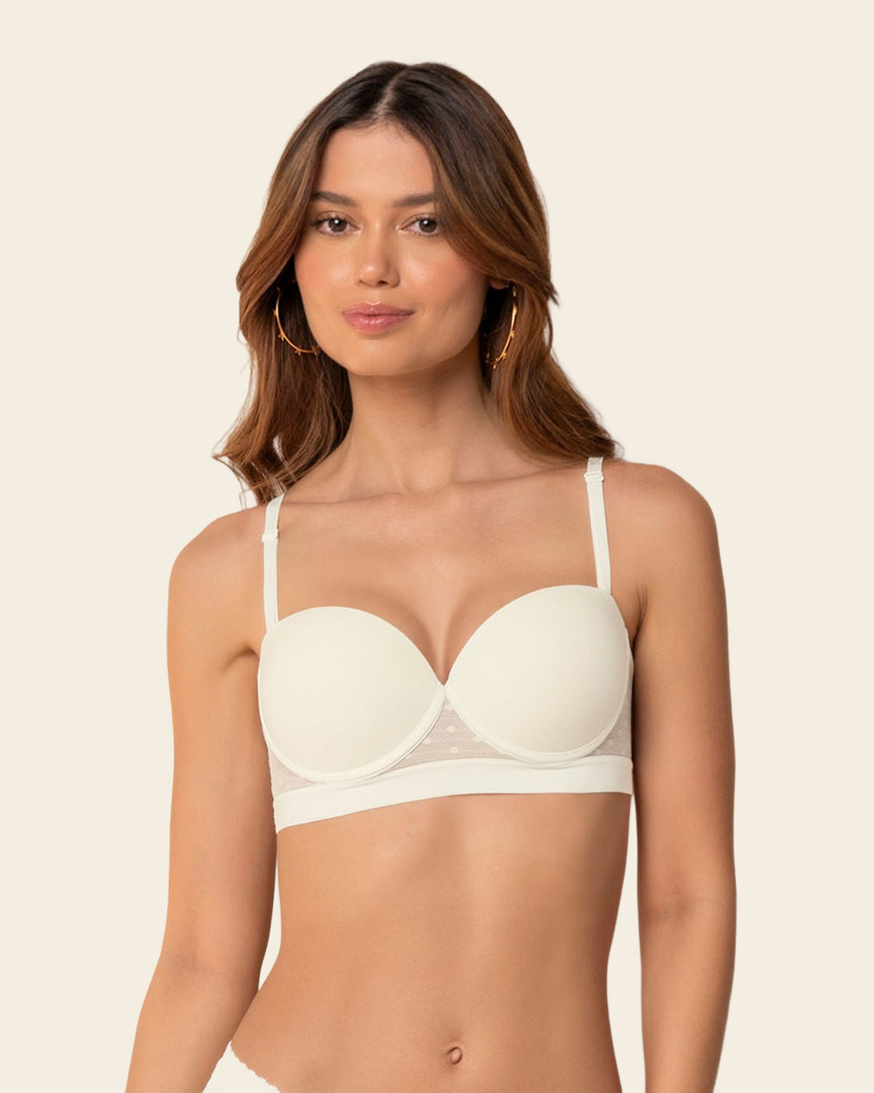 Brasier balconet con realce medio y espalda en tul