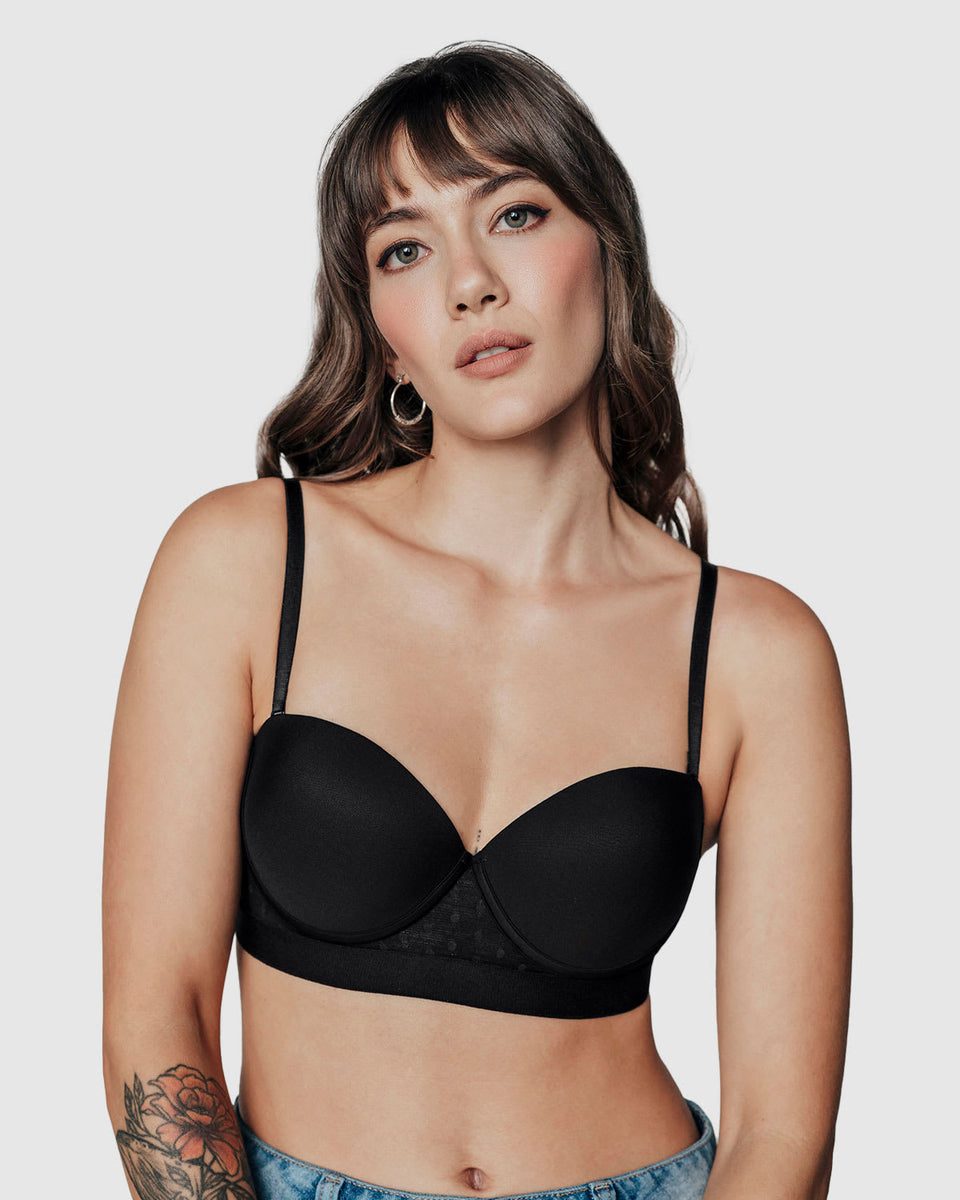 Brasier balconet con realce medio y espalda en tul