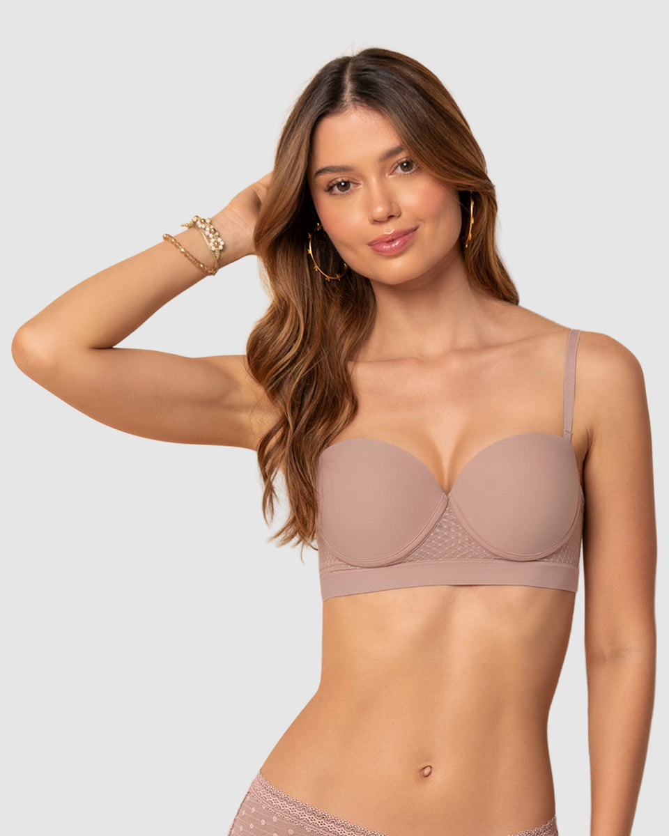 Brasier balconet con realce medio y espalda en tul