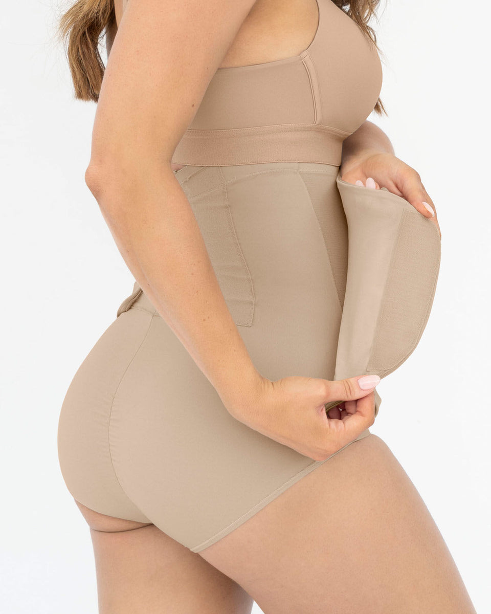 Bloomer faja postparto y postquirúrgico con laterales en velcro