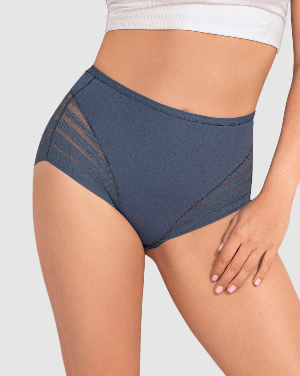 Bloomer faja clásico con control moderado de abdomen y bandas en tul