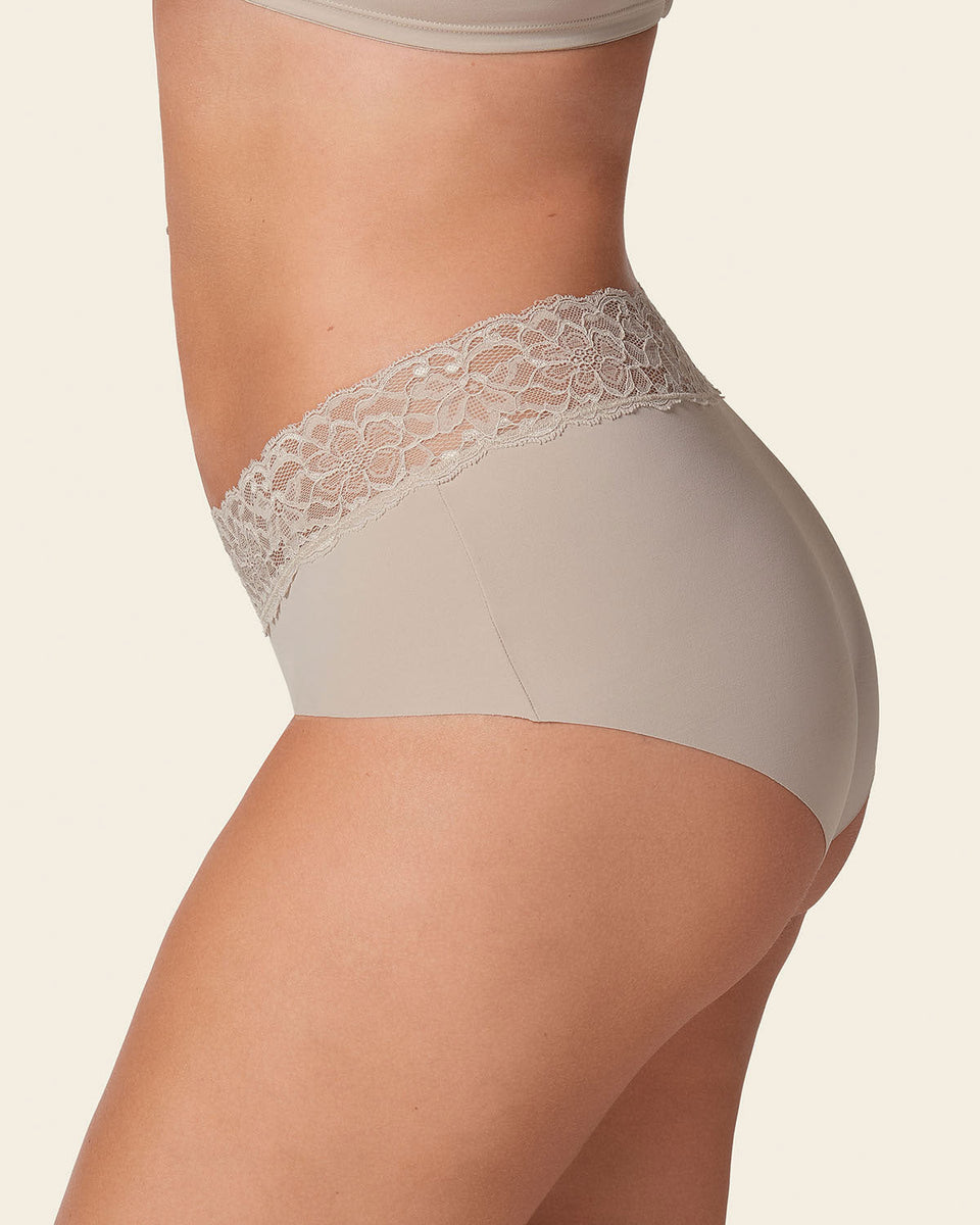 Bloomer hípster en tela ultraliviana con franja de encaje