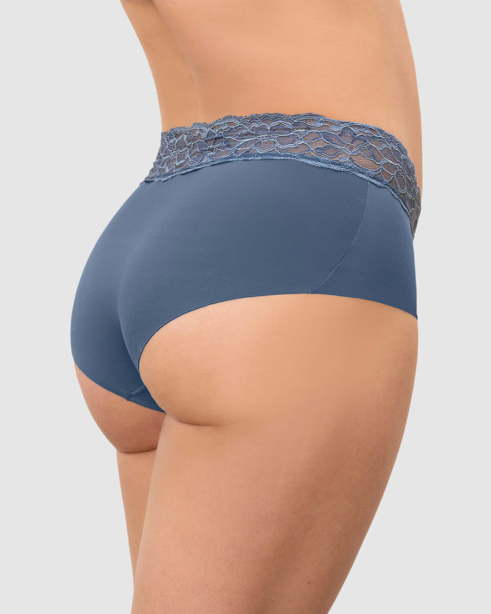 Bloomer hípster en tela ultraliviana con franja de encaje
