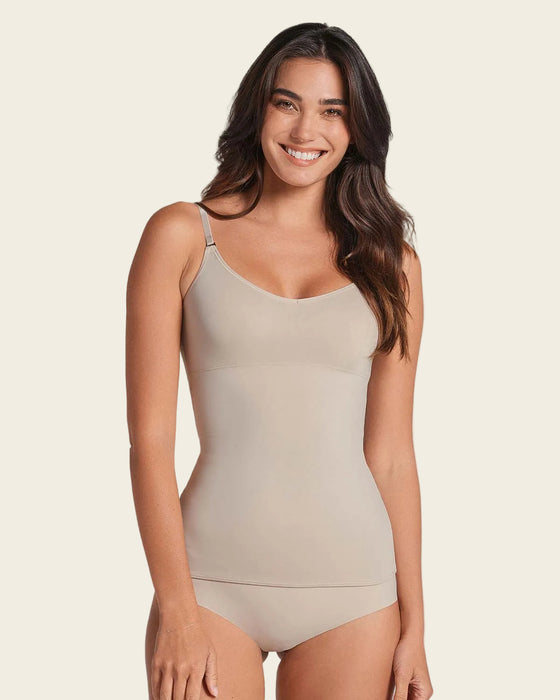 Camiseta multiusos de control de abdomen#color_802-cafe-claro
