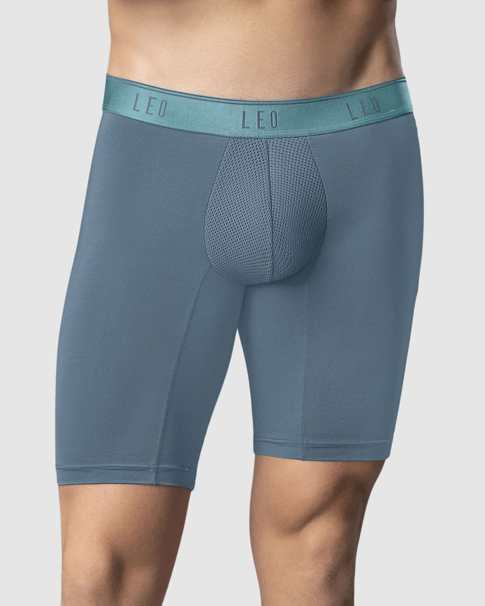 Bóxer deportivo largo con bolsillo lateral en microfibra