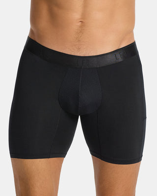 Bóxer deportivo largo con bolsillo lateral en microfibra#color_700-negro