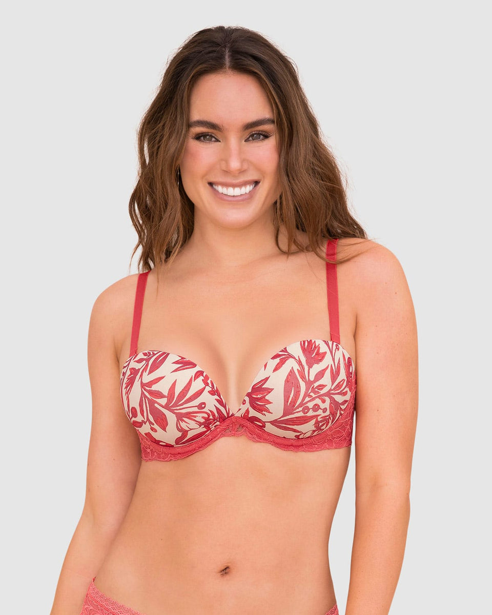 Brasier triple realce efecto 3D escote profundo