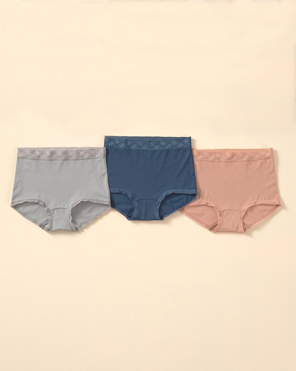 Paquete x 3 bloomers clásicos con toques de encaje