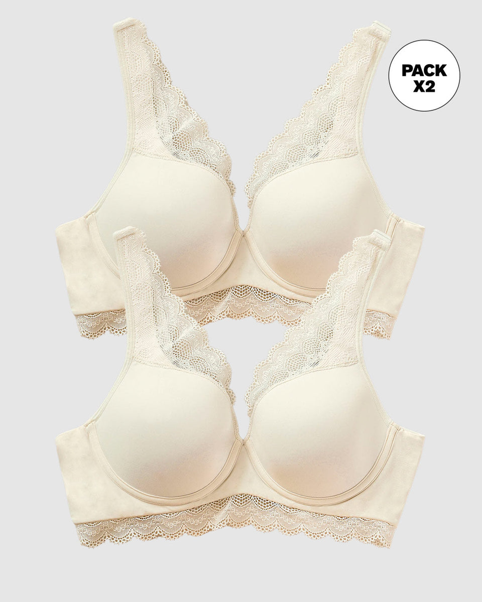 Paquete x 2 brasieres de buen cubrimiento: Deep Coverage Bra