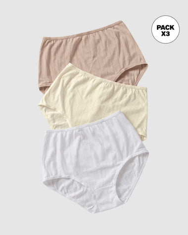 Paquete x 3 bloomers Clásicos con Excelente Cubrimiento#color_s06-blanco-cafe-claro-marfil