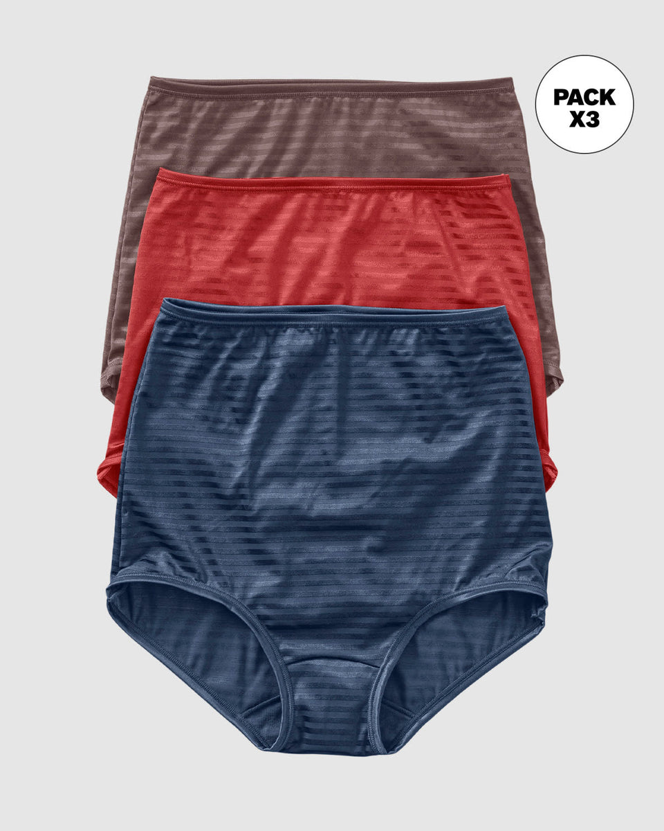 Paquete x 3 bloomers Clásicos con Máximo Cubrimiento