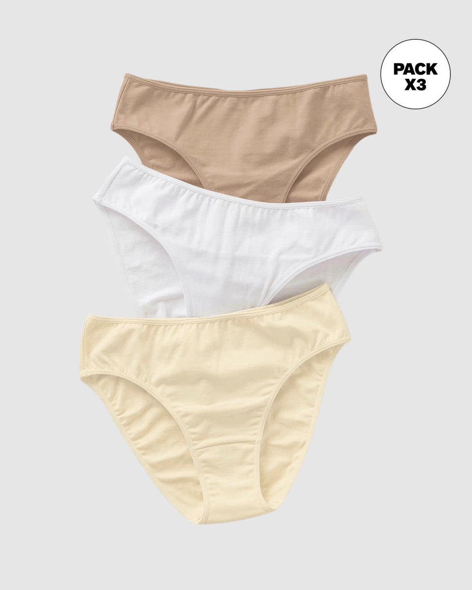 Paquete x 3 bloomers tipo tanga con buen cubrimiento