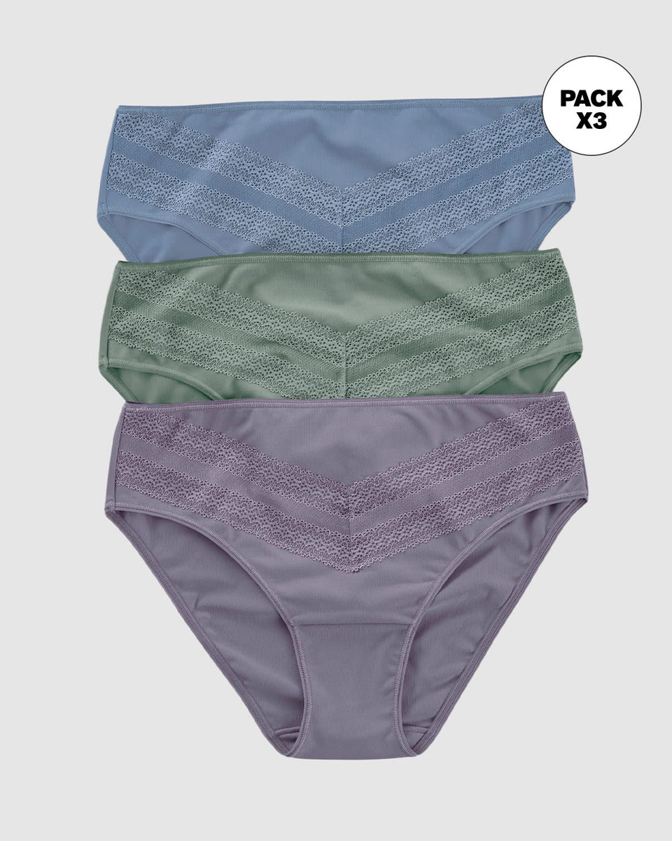 Paquete x 3 bloomers Bikini x3 Clásicos y Confortables