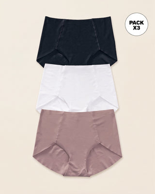 Paquete x 3 bloomers clásicos de apariencia invisible#color_s26-rosado-blanco-negro
