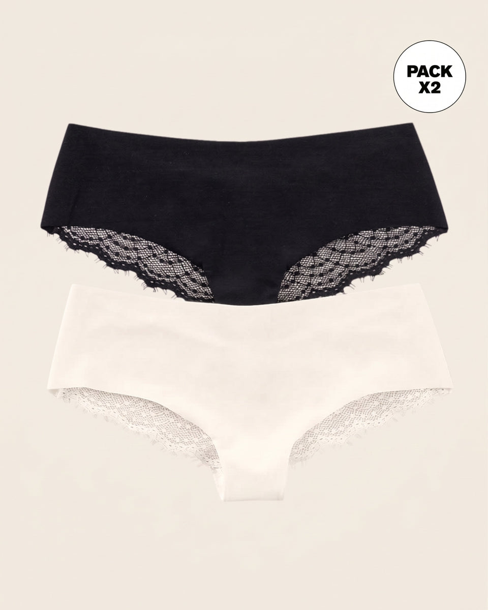 Paquete x 2 bloomers cacheteros descaderados con encaje