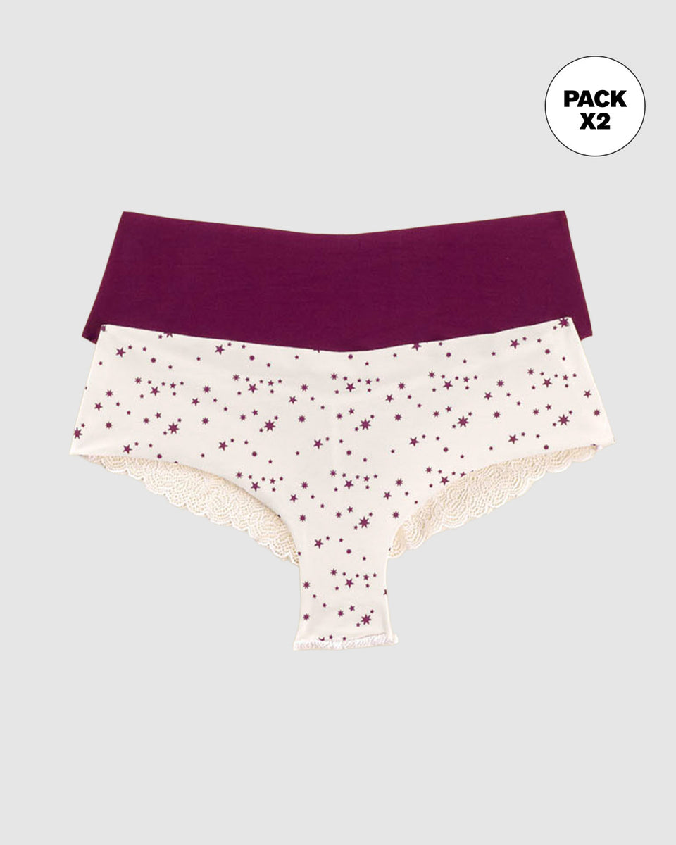 Paquete x 2 bloomers cacheteros descaderados con encaje