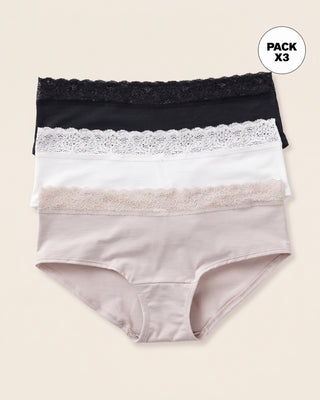 Paquete x3 bloomers estilo hípster total comodidad#color_s01-perla-negro-cafe-claro