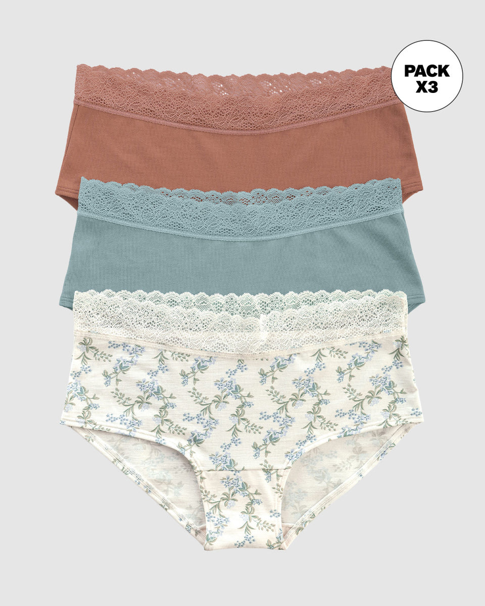 Paquete x3 bloomers estilo hípster total comodidad
