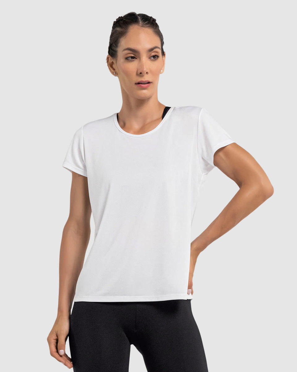 Blusa deportiva de secado rápido y silueta semiajustada