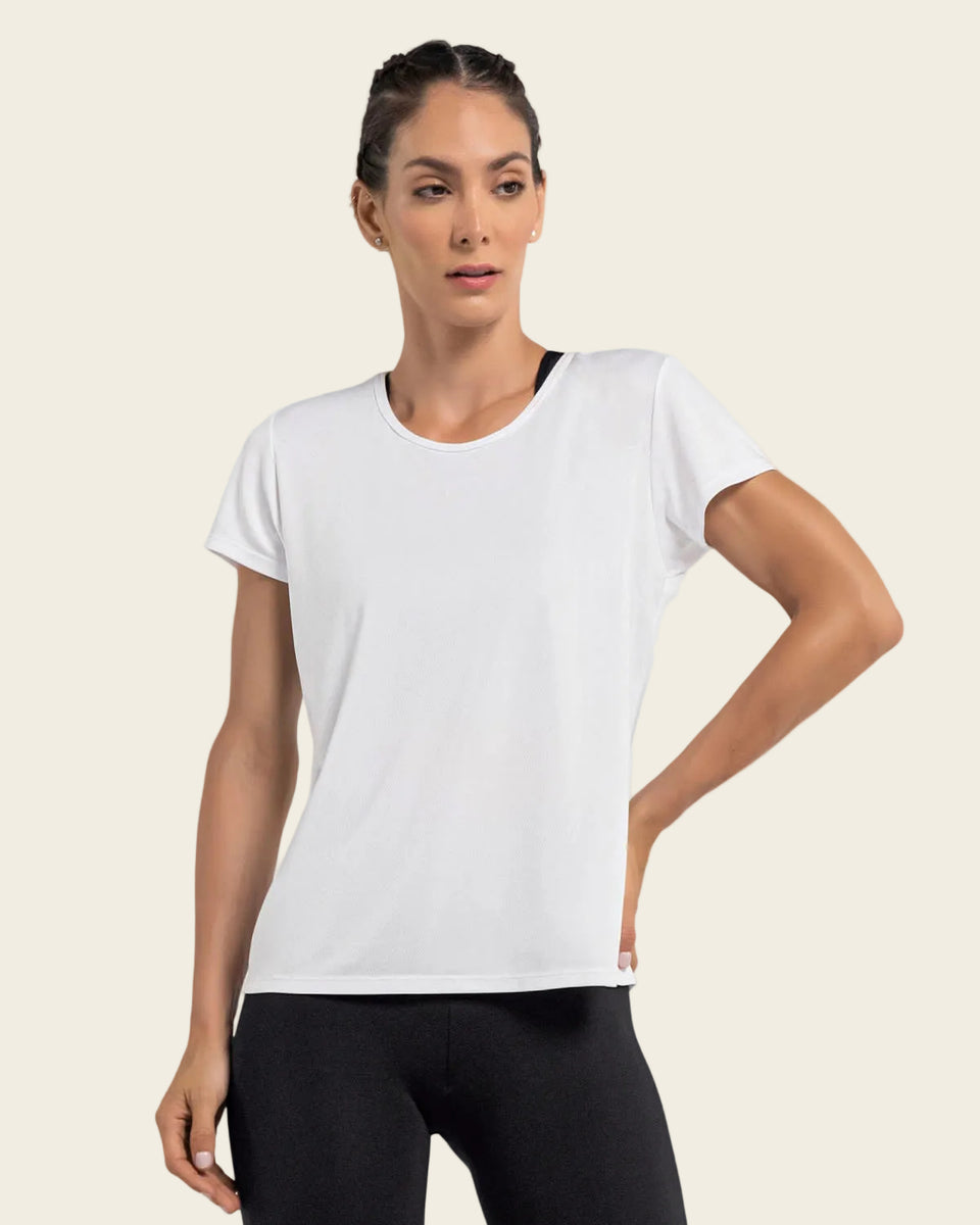 Blusa deportiva de secado rápido y silueta semiajustada