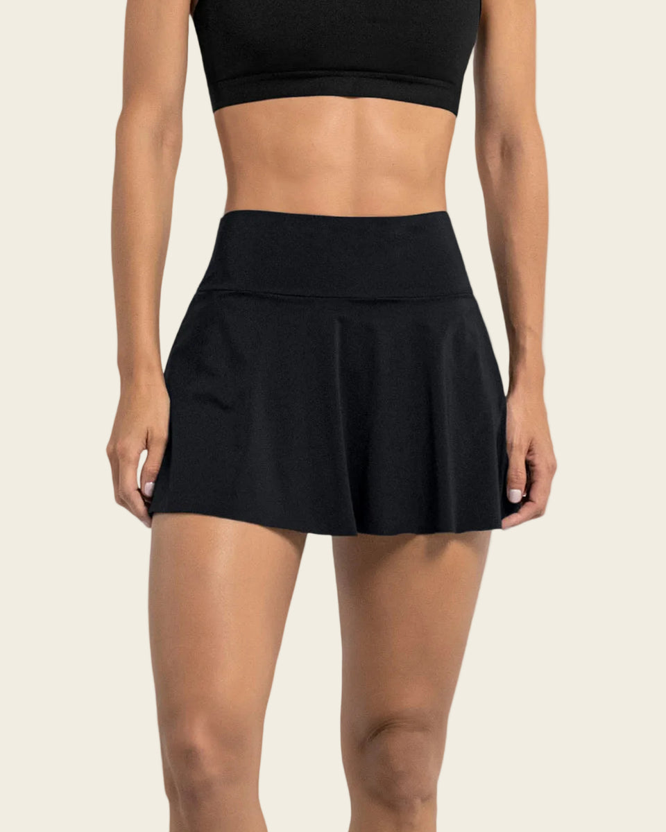 Falda deportiva con short interno con bolsillo
