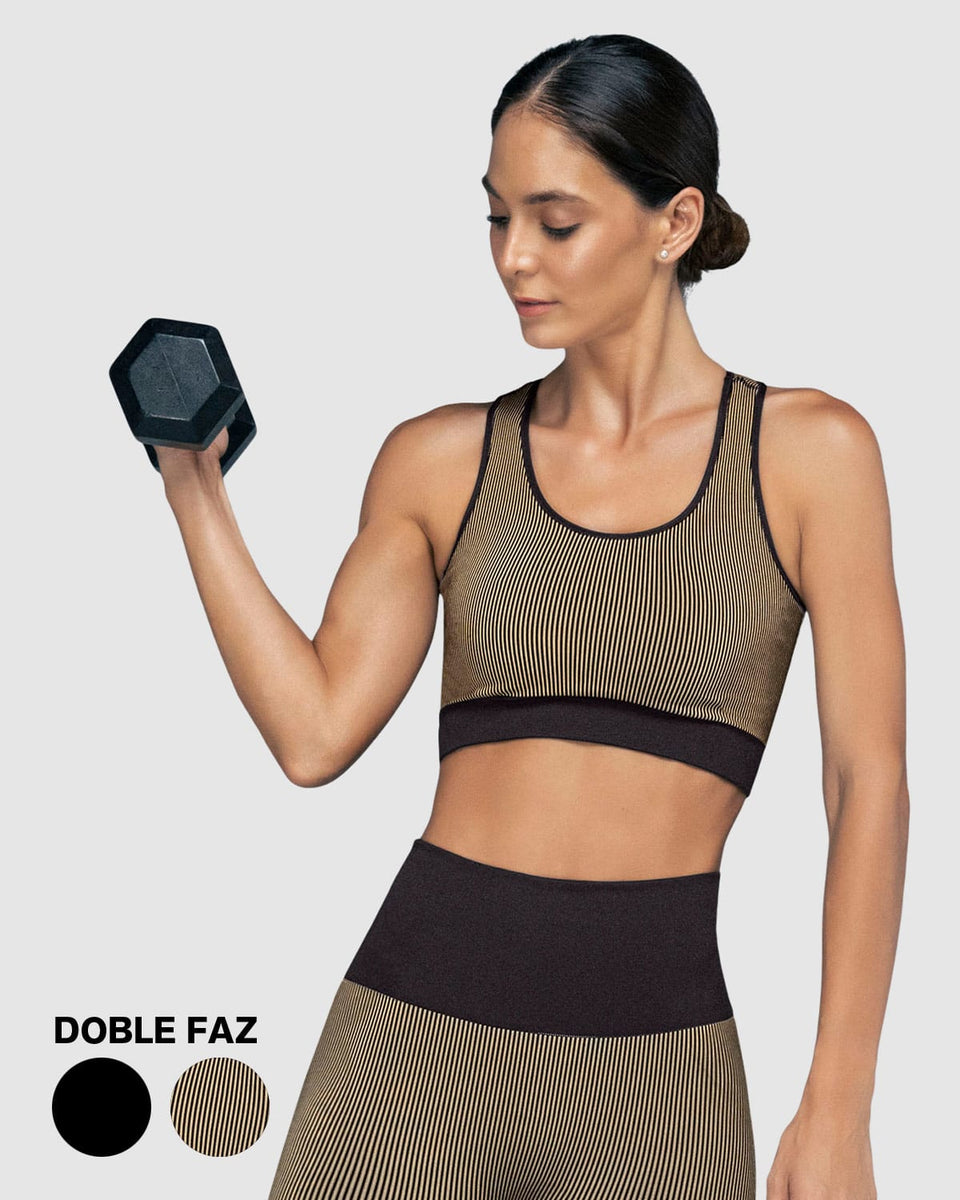 Top doble faz sin costuras de máximo soporte de busto