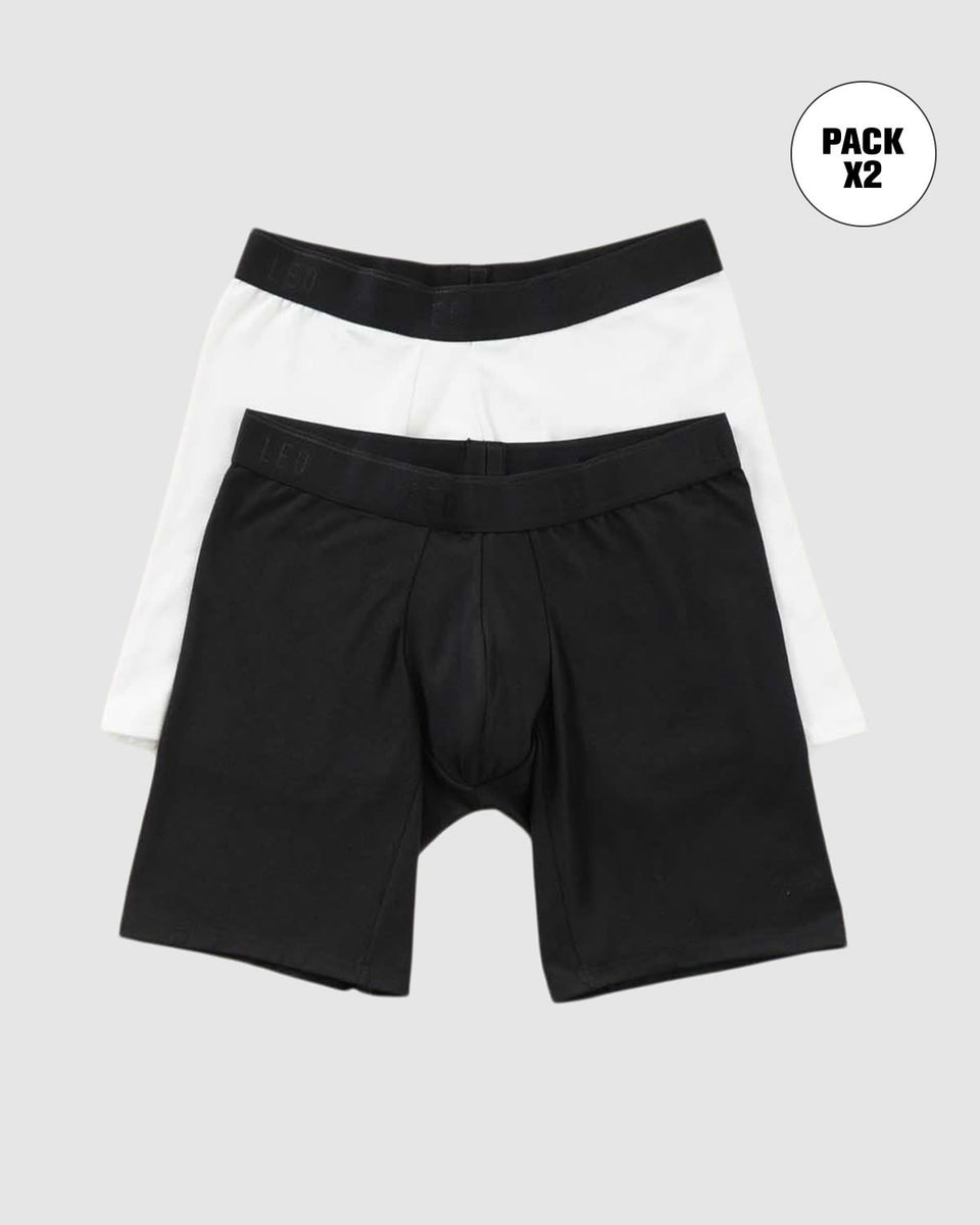Paquete x2 bóxers largos ajustado en algodón