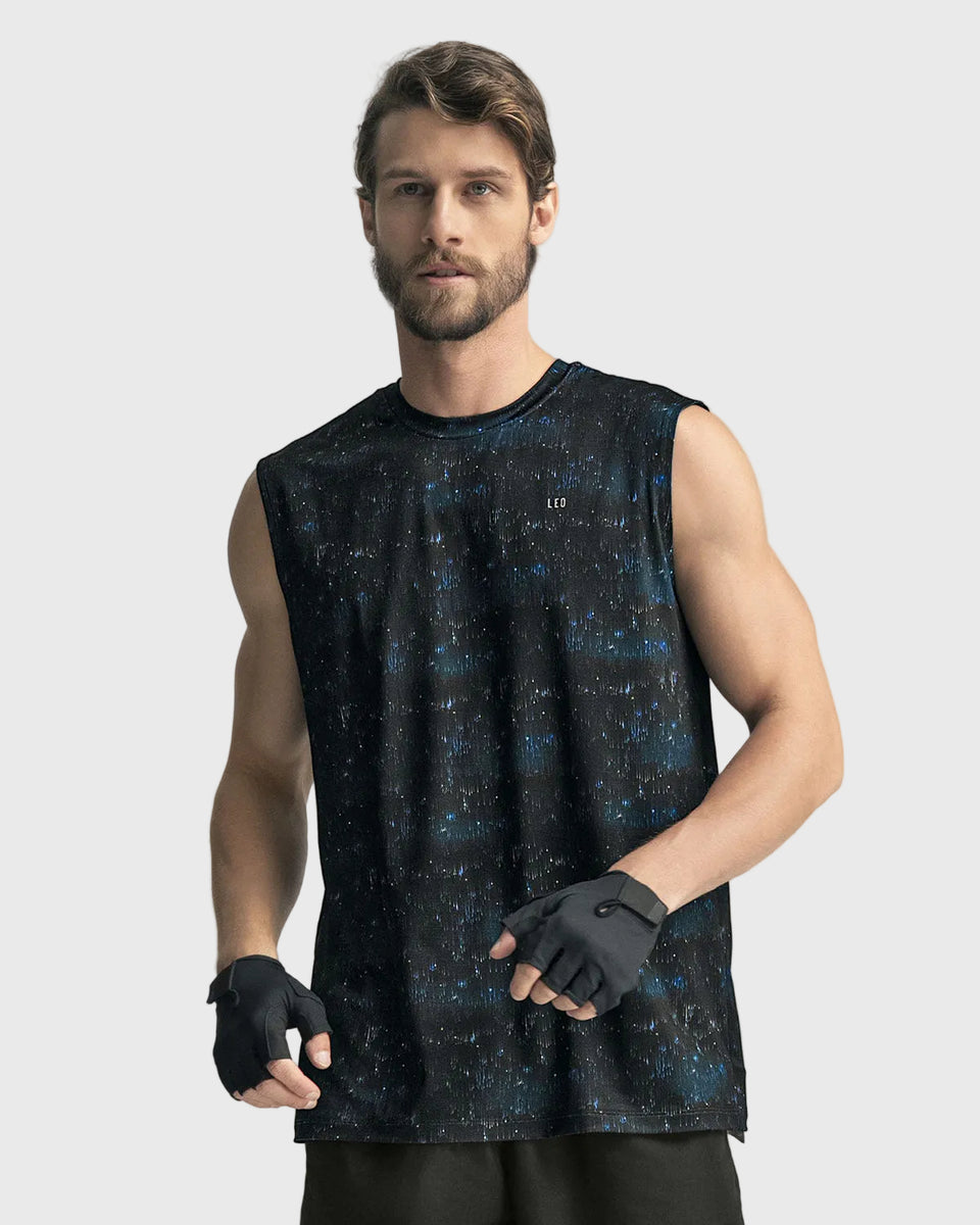Camiseta manga sisa deportiva y de secado rápido para hombre