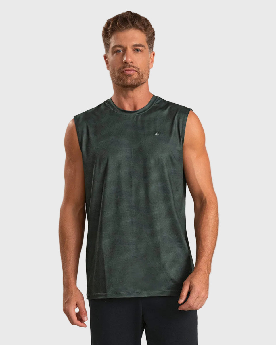 Camiseta manga sisa deportiva y de secado rápido para hombre