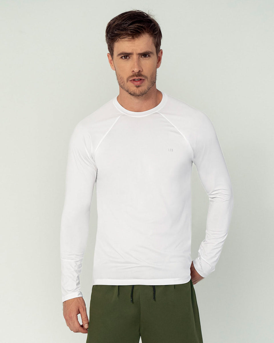 Camiseta deportiva masculina manga larga con protección UV