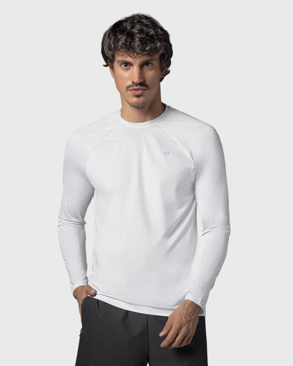Camiseta deportiva masculina manga larga con protección UV