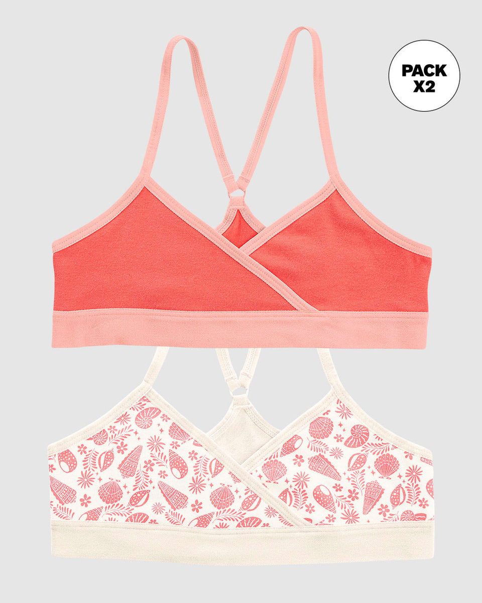 Top principiante con espalda deportiva para niña paquete x 2