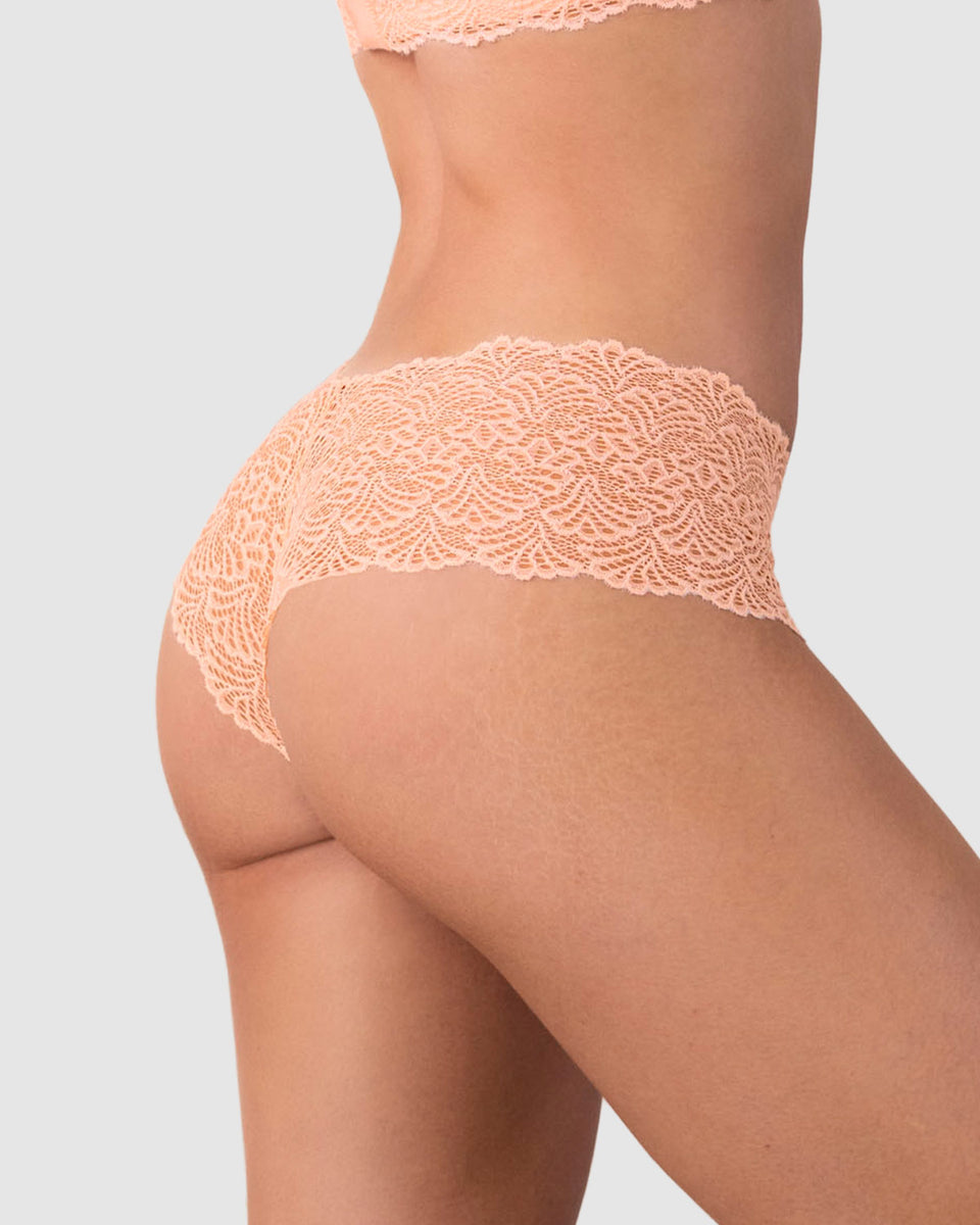 Bloomer estilo hípster en encaje sexy con refuerzo en algodón