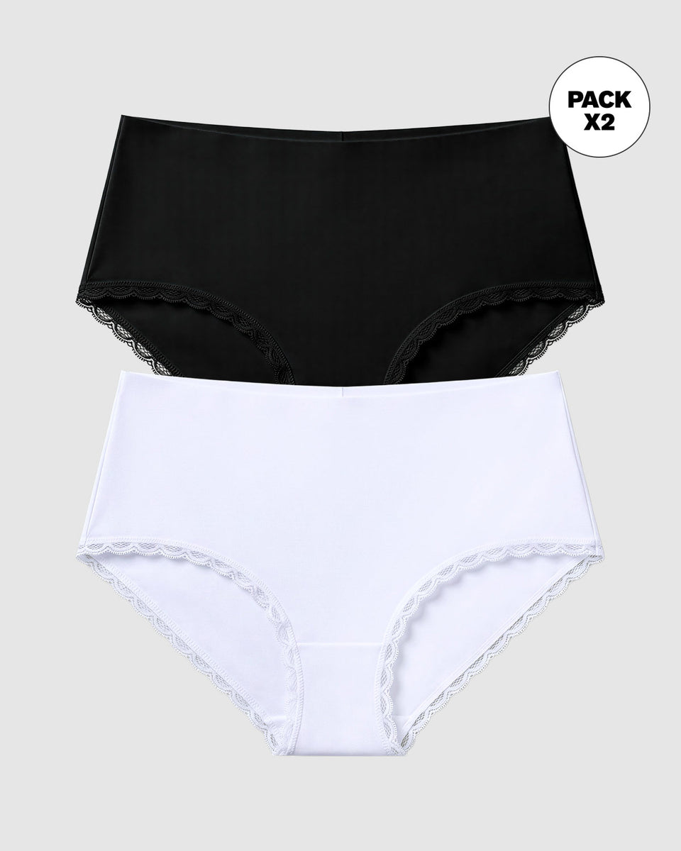 Paquete x 2 bloomers cacheteros, sin elásticos en cintura