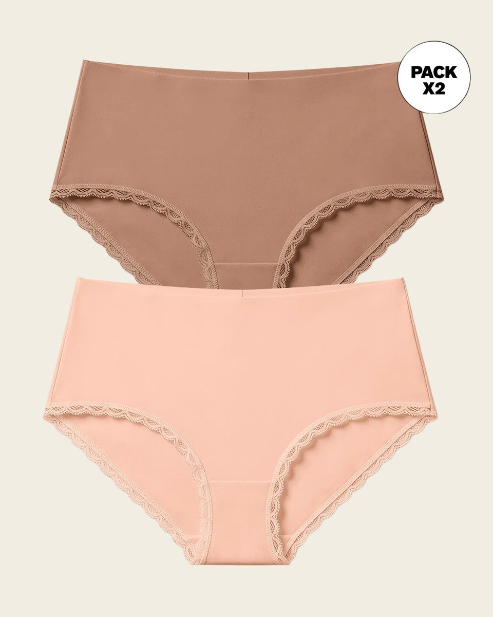 Paquete x 2 bloomers cacheteros, sin elásticos en cintura
