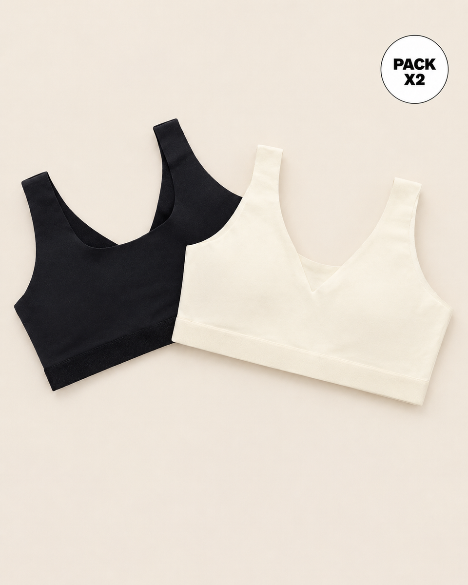 Paquete x 2 tops invisibles doble escote