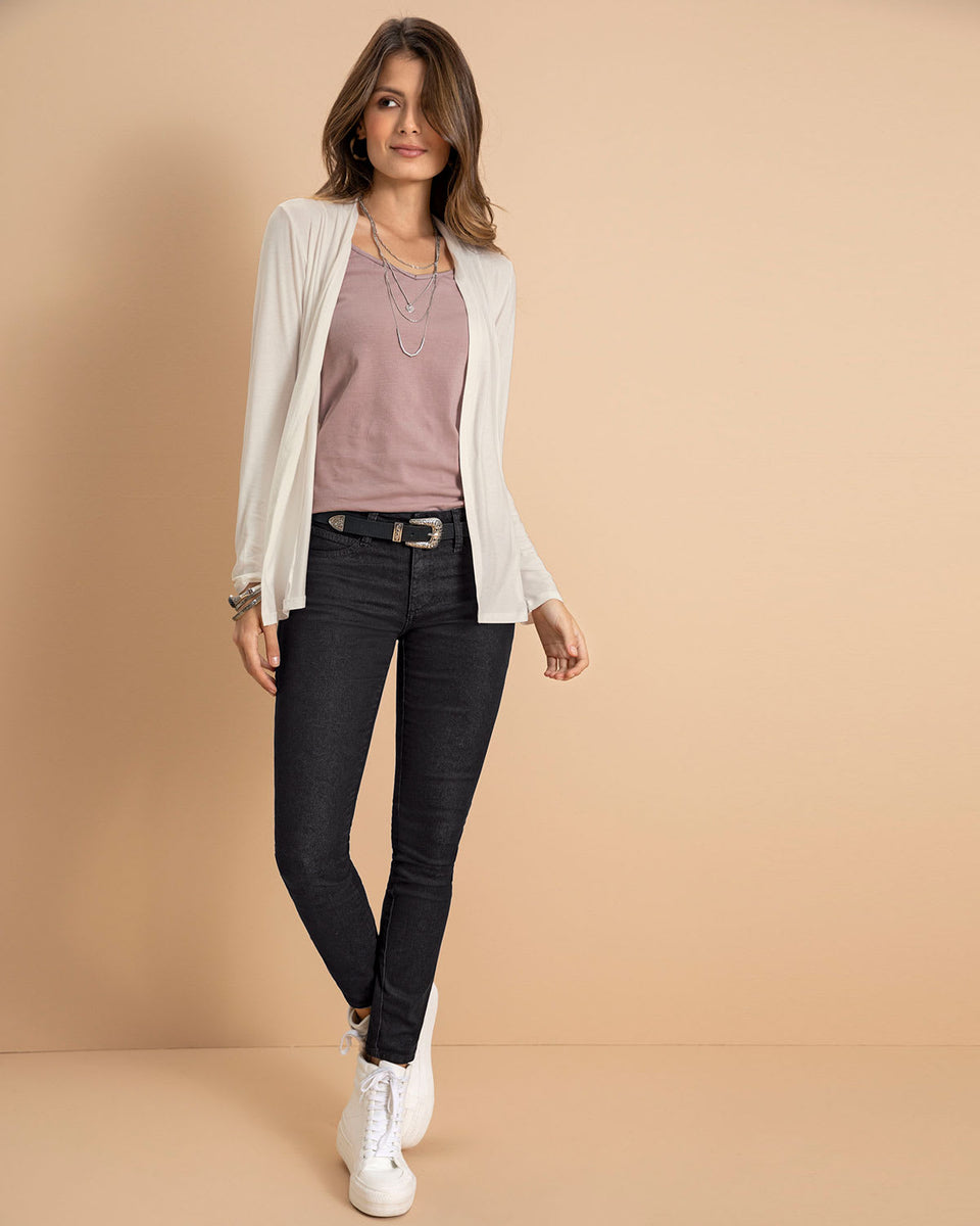 Blusa abierta manga larga para mujer
