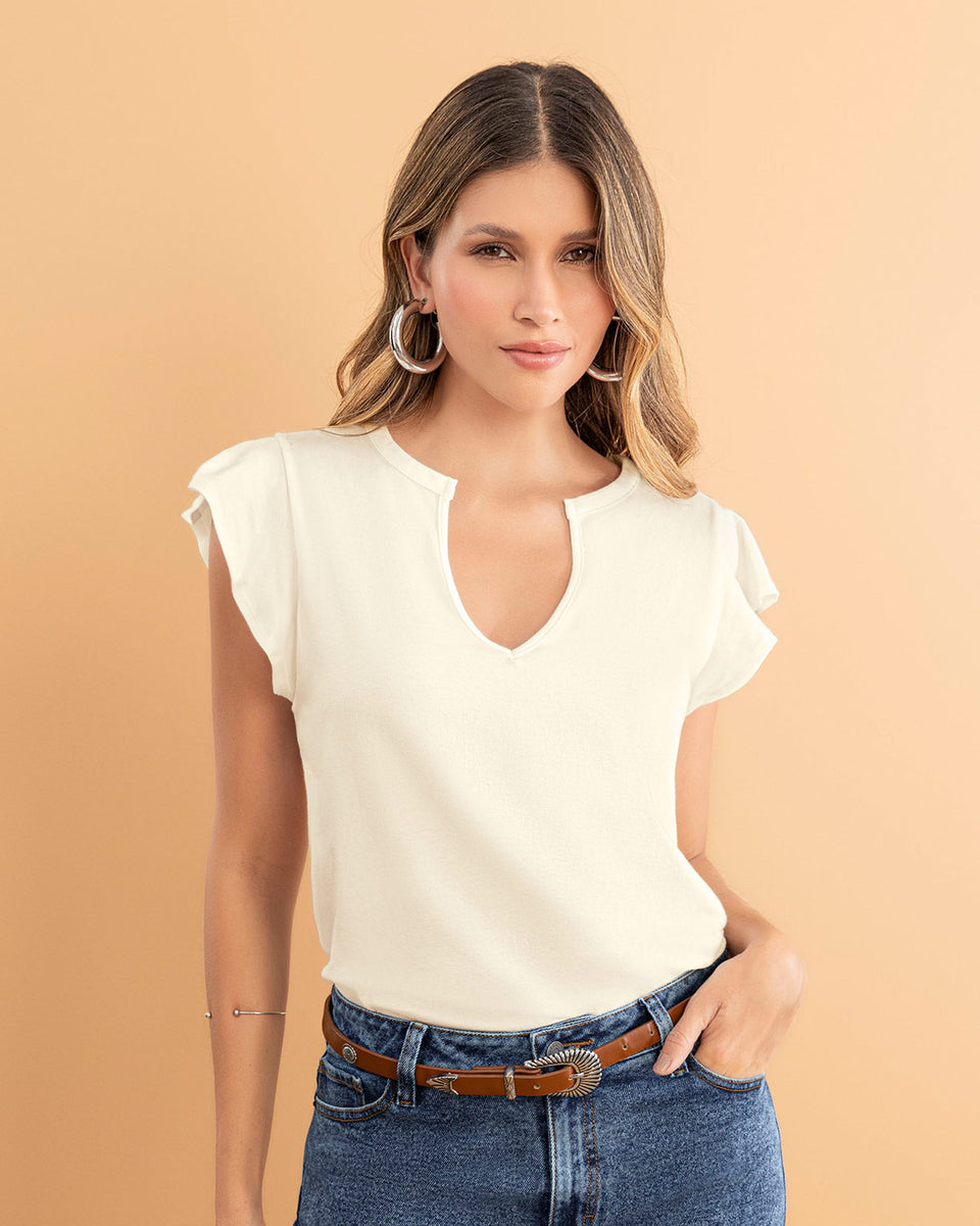Blusa con bolero en manga
