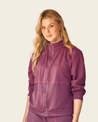 Sudadero manga larga con cierre en frente#color_337-morado