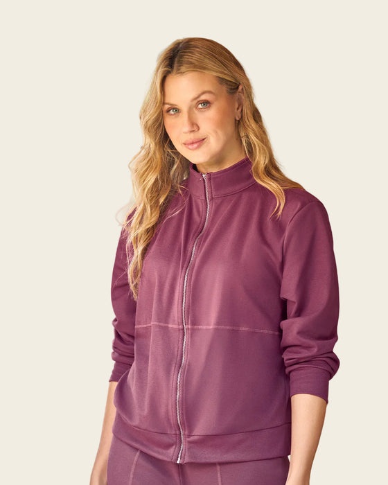 Sudadero manga larga con cierre en frente#color_337-morado