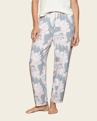 Pantalón estampado de pijama en tejido plano#color_086-hojas