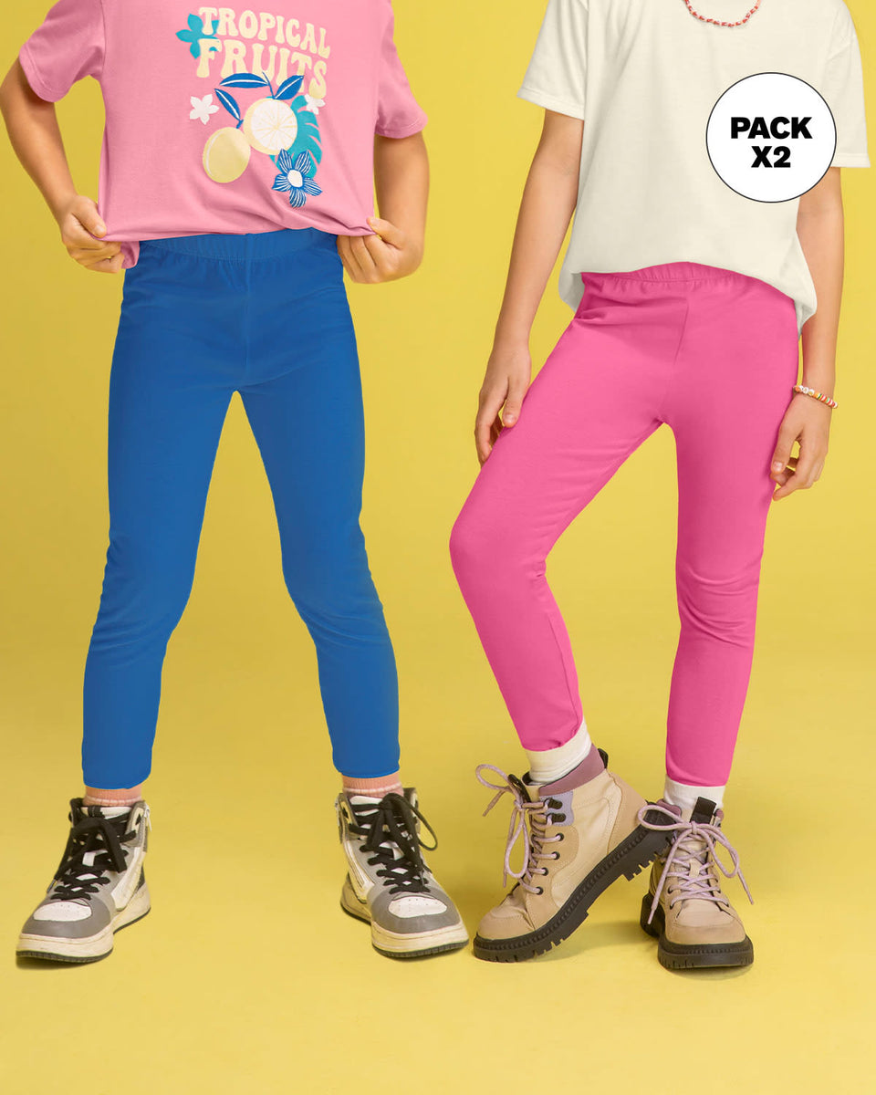 Paquete x 2 leggings para niña