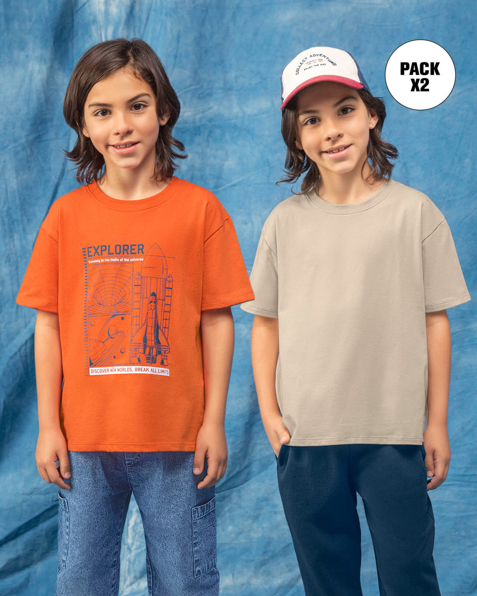 Paquete x2 blusas manga corta para niña