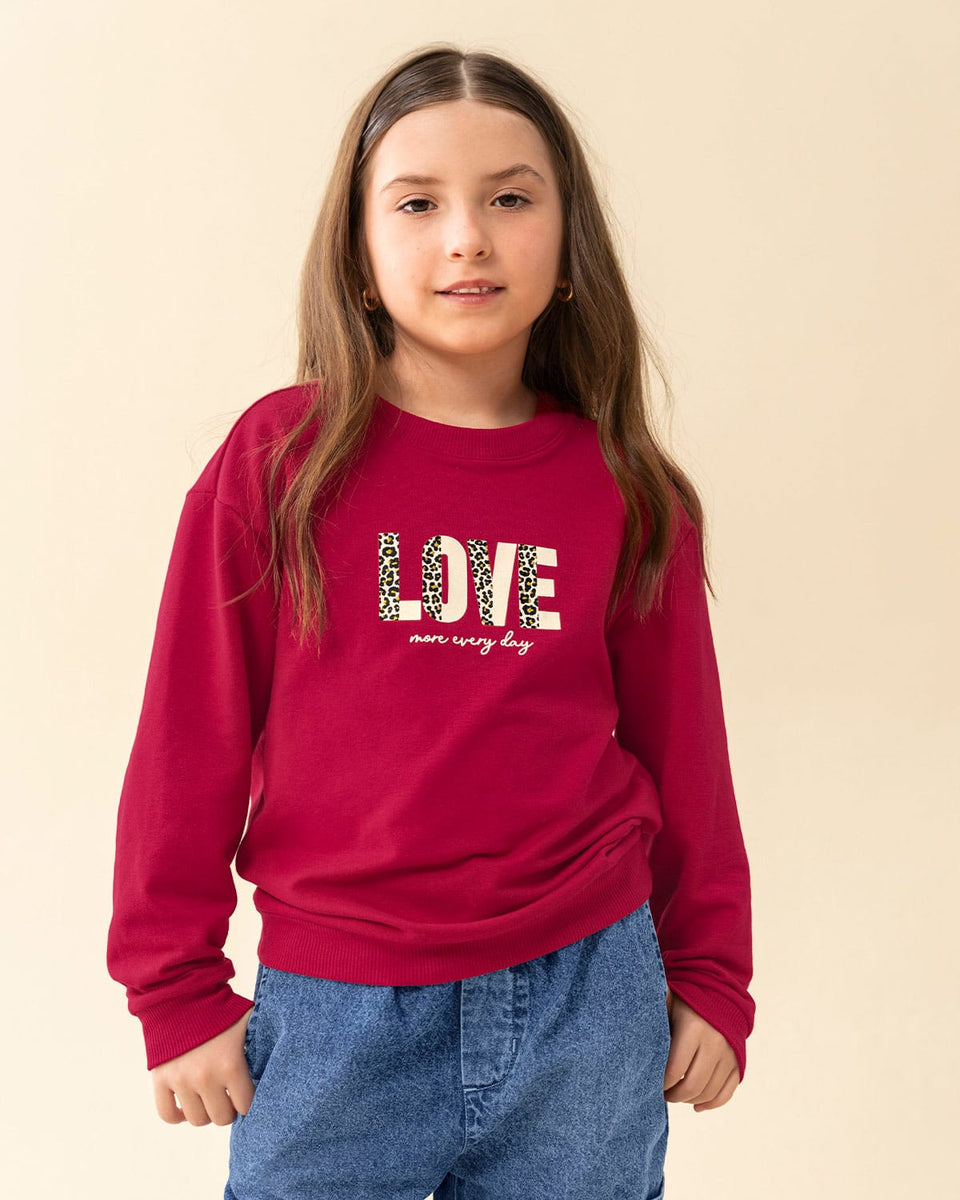 Sudadero cuello redondo para niña