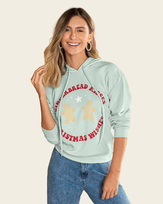 Sudadero con capucha y estampado frontal de navidad#color_667-verde-menta