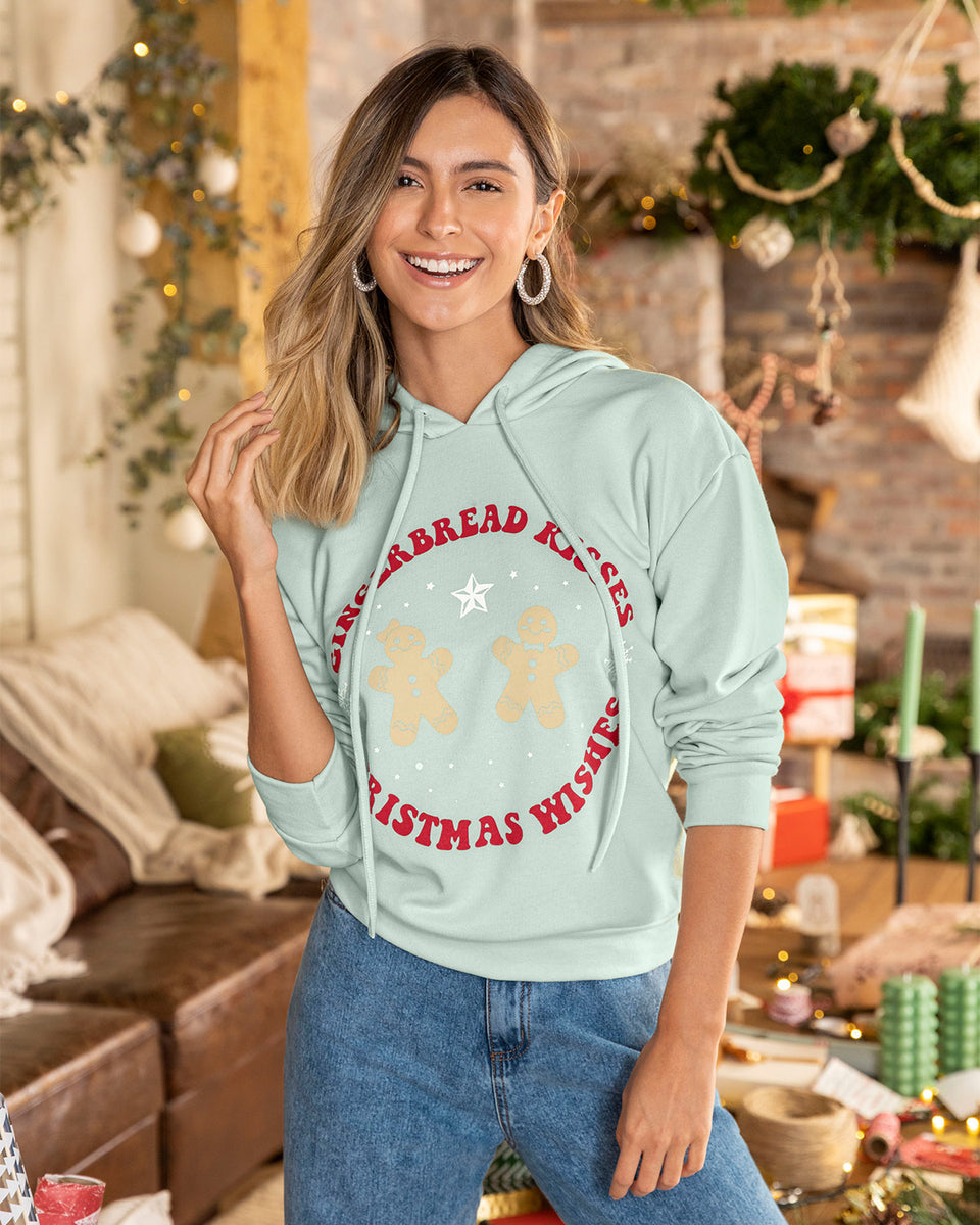 Sudadero con capucha y estampado frontal de navidad