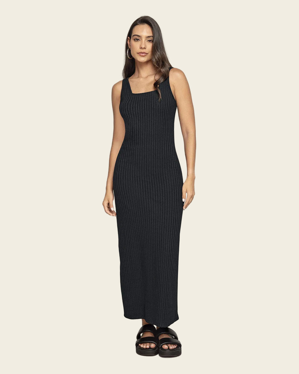 Vestido manga sisa doble escote