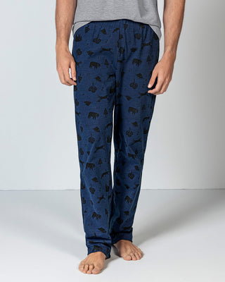 Pantalón bota recta con estampado#color_b00-fdo-azul-estampado